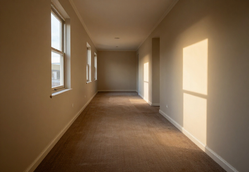 Restored living room in Richmond Lowlands home after flood restoration